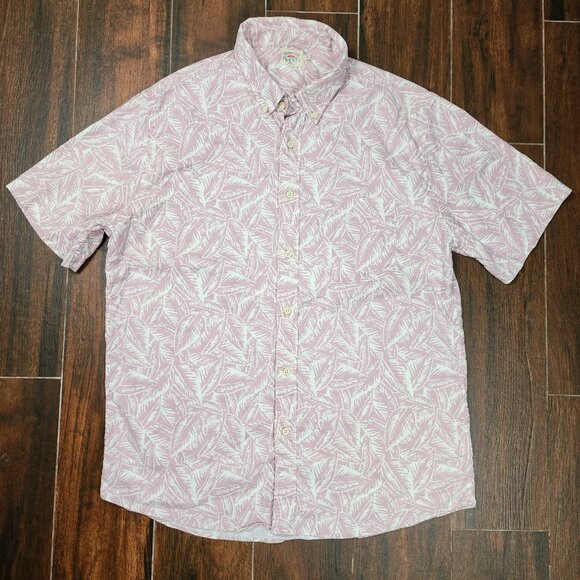 Faherty Other - Faherty Breeze Shirt Mens Large Short Sleeve Button Hawaiian Floral Leaf Print